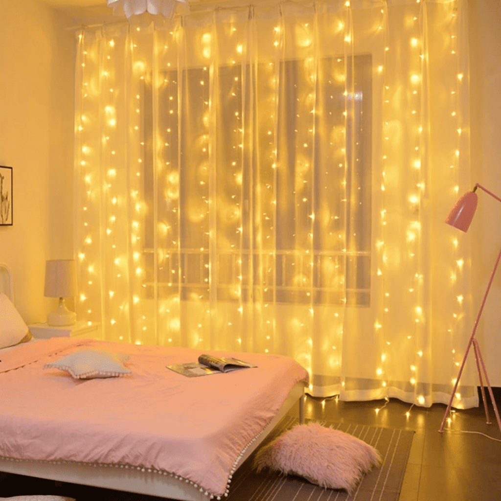 Festive Starry Curtain String Lights