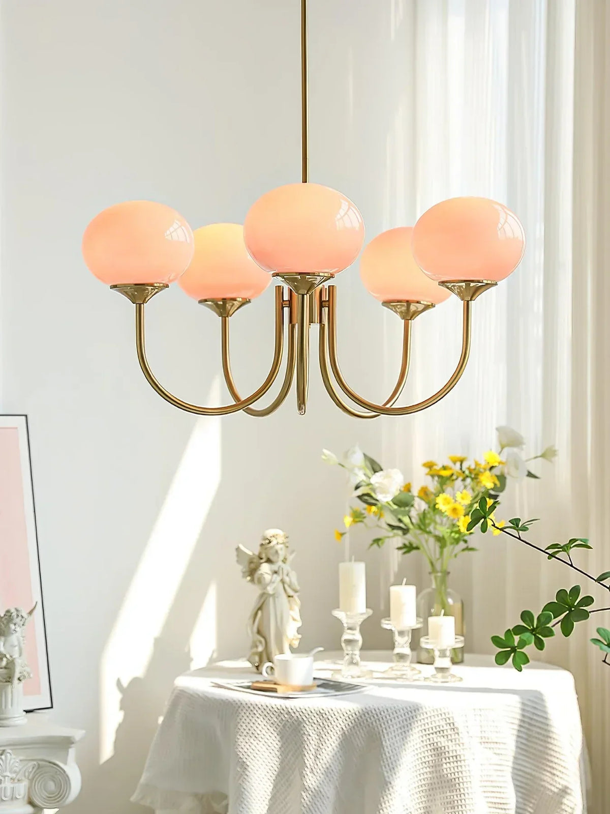 Floral Elegance Macaron Chandelier Design